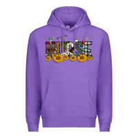 Purple christmas nurse sunflower Premium Hoodie - FaDigitalArtStudio