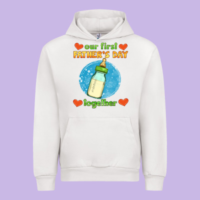 Our First Father's Day Together And Baby Bottle Urban Hoodie Designed By Hra Design Shop