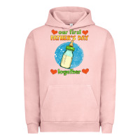 Pigment Salmon our first father's day together and baby bottle Urban Hoodie - HRA Design Shop