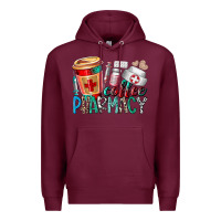Burgundy coffee pharmacy Premium Hoodie - RacoonDesign