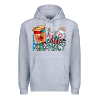Heather Grey coffee pharmacy Premium Hoodie - RacoonDesign