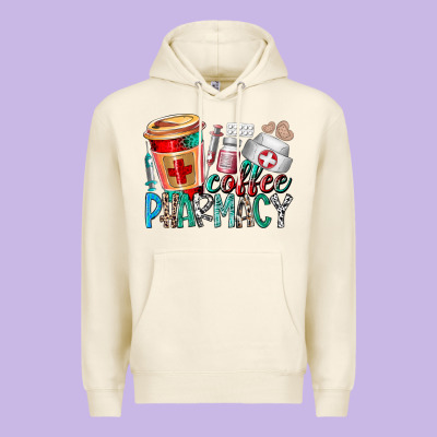 Coffee Pharmacy Premium Hoodie Designed By Racoondesign
