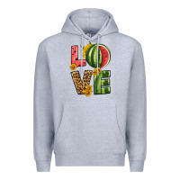 Heather Grey love watermelon Premium Hoodie - HRA Design Shop