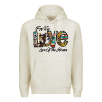 Oatmeal Heather for the love love of the horses Premium Hoodie - CowhideDigitalArt
