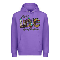 Purple for the love love of the horses Premium Hoodie - CowhideDigitalArt