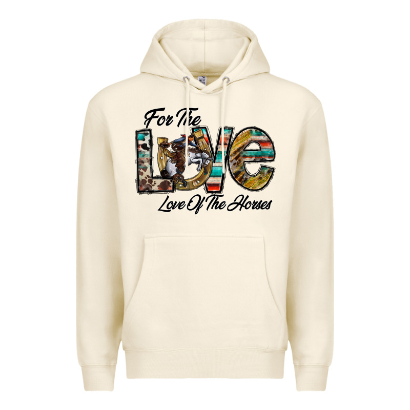 For The Love Love Of The Horses Premium Hoodie by CowhideDigitalArt | Teevron