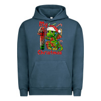 Pigment Midnight Navy my first christmas dragon Urban Hoodie - FaDigitalArtStudio