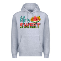 Heather Grey life is sweet Premium Hoodie - HRA Design Shop