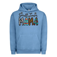 Pigment Pebble Blue small town mama Urban Hoodie - CowhideDigitalArt