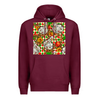 Burgundy christmas leopard duck Premium Hoodie - FaDigitalArtStudio