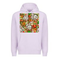 Lilac christmas leopard duck Premium Hoodie - FaDigitalArtStudio