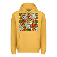 Mustard christmas leopard duck Premium Hoodie - FaDigitalArtStudio