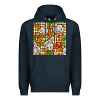 Navy christmas leopard duck Premium Hoodie - FaDigitalArtStudio