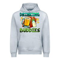Heather Grey drinking buddies with baby bottle and beer Urban Hoodie - HRA Design Shop