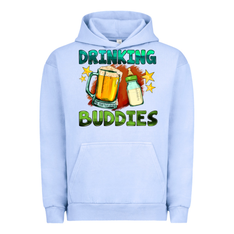 Drinking Buddies With Baby Bottle And Beer Urban Hoodie by HRA Design Shop | Teevron