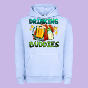 Drinking Buddies With Baby Bottle And Beer Urban Hoodie Designed By Hra Design Shop