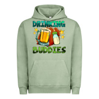 Pigment Oil Green drinking buddies with baby bottle and beer Urban Hoodie - HRA Design Shop