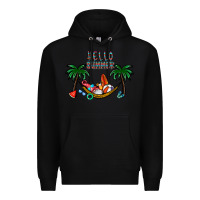 Black hello summer Premium Hoodie - CowhideDigitalArt