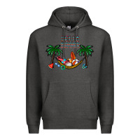 Charcoal Heather hello summer Premium Hoodie - CowhideDigitalArt