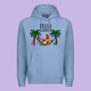 Hello Summer Premium Hoodie Designed By Cowhidedigitalart