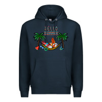 Navy hello summer Premium Hoodie - CowhideDigitalArt