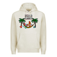 Oatmeal Heather hello summer Premium Hoodie - CowhideDigitalArt