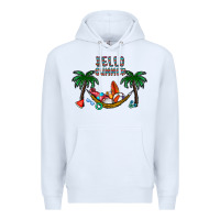 White hello summer Premium Hoodie - CowhideDigitalArt