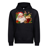 Black santa and hot cocoa cup Urban Hoodie - FaDigitalArtStudio