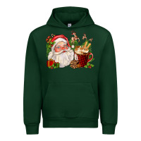 Forest Green santa and hot cocoa cup Urban Hoodie - FaDigitalArtStudio