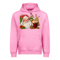 Fuchsia Pink santa and hot cocoa cup Urban Hoodie - FaDigitalArtStudio