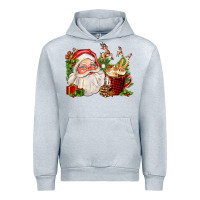 Heather Grey santa and hot cocoa cup Urban Hoodie - FaDigitalArtStudio