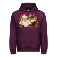 Mauve Wine santa and hot cocoa cup Urban Hoodie - FaDigitalArtStudio