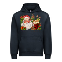 Navy santa and hot cocoa cup Urban Hoodie - FaDigitalArtStudio