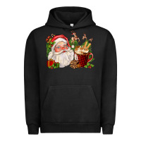 Pigment Black santa and hot cocoa cup Urban Hoodie - FaDigitalArtStudio