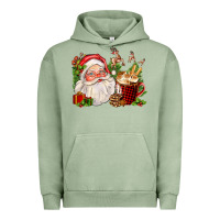 Pigment Oil Green santa and hot cocoa cup Urban Hoodie - FaDigitalArtStudio