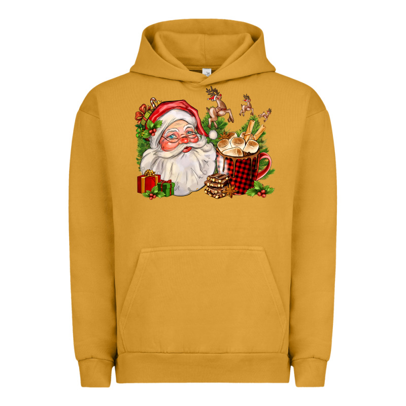 Santa And Hot Cocoa Cup Urban Hoodie by FaDigitalArtStudio | Teevron