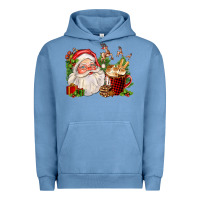 Pigment Pebble Blue santa and hot cocoa cup Urban Hoodie - FaDigitalArtStudio