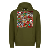Army Green christmas pig  aztec Premium Hoodie - FaDigitalArtStudio