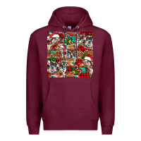 Burgundy christmas pig  aztec Premium Hoodie - FaDigitalArtStudio
