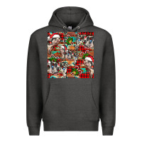 Charcoal Heather christmas pig  aztec Premium Hoodie - FaDigitalArtStudio