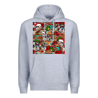 Heather Grey christmas pig  aztec Premium Hoodie - FaDigitalArtStudio