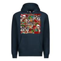 Navy christmas pig  aztec Premium Hoodie - FaDigitalArtStudio