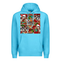 Ocean Blue christmas pig  aztec Premium Hoodie - FaDigitalArtStudio