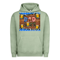 Pigment Oil Green dad life with beers Urban Hoodie - HRA Design Shop