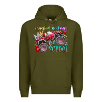Army Green crushed 100 days of school Premium Hoodie - RacoonDesign