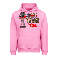 Fuchsia Pink small town usa Urban Hoodie - CowhideDigitalArt