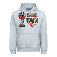 Heather Grey small town usa Urban Hoodie - CowhideDigitalArt