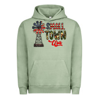 Pigment Oil Green small town usa Urban Hoodie - CowhideDigitalArt