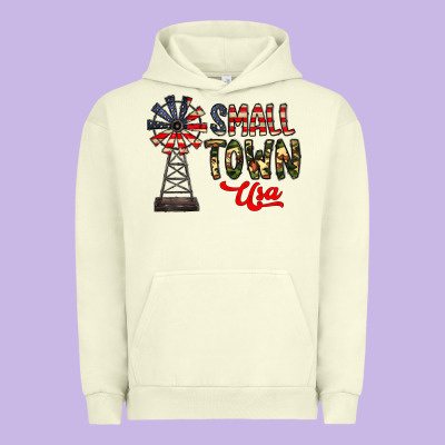 Small Town Usa Urban Hoodie Designed By Cowhidedigitalart
