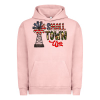 Pigment Salmon small town usa Urban Hoodie - CowhideDigitalArt